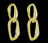Brinco dourado com strass